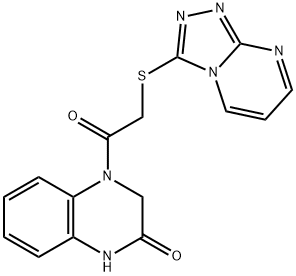 2(1H)-Quinoxalinone,3,4-dihydro-4-[(1,2,4-triazolo[4,3-a]pyrimidin-3-ylthio)acetyl]-(9CI) 结构式