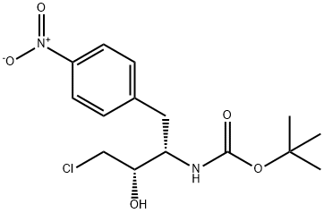 tert-Butyl (2S,3S)-4-chloro-3-hydroxy-1-(4-nitrophenyl)butan-2-ylcarbamate 结构式