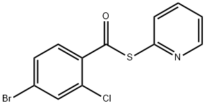 Benzenecarbothioic acid, 4-bromo-2-chloro-, S-2-pyridinyl ester 结构式