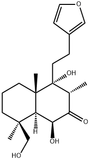 (1S)-4-[2-(3-Furyl)ethyl]-3,4,4a,5,6,7,8,8aβ-octahydro-1α,4β-dihydroxy-8α-(hydroxymethyl)-3α,4aα,8-trimethylnaphthalen-2(1H)-one 结构式