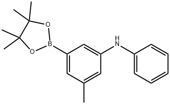 Benzenamine, 3-methyl-N-phenyl-5-(4,4,5,5-tetramethyl-1,3,2-dioxaborolan-2-yl)- 结构式