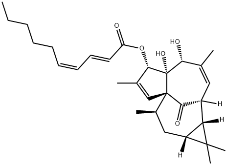 3-O-(2'E,4'Z-癸二烯酰基)-20-去氧巨大戟萜醇 结构式