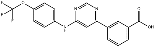 Benzoic acid, 3-[6-[[4-(trifluoromethoxy)phenyl]amino]-4-pyrimidinyl]- 结构式