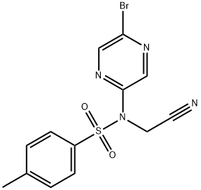 Benzenesulfonamide, N-(5-bromo-2-pyrazinyl)-N-(cyanomethyl)-4-methyl- 结构式