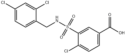 4-氯-3-(N-(2,4-二氯苄基)氨磺酰基)苯甲酸 结构式