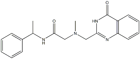 2-(甲基((4-氧代-3,4-二氢喹唑啉-2-基)甲基)氨基)-N-(1-苯基乙基)乙酰胺 结构式