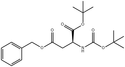 (S)-2-(BOC-氨基)琥珀酸(4-苄基)酯(1-叔丁基)酯 结构式