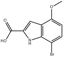 7-溴-4-甲氧基-1H-吲哚-2-羧酸 结构式