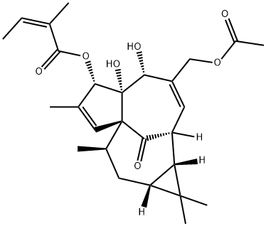 巨大戟醇-3-O-当归酸-20-乙酸酯 结构式