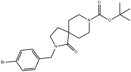 2-[(4-溴苯基)甲基]-1-氧代-2,8-二氮杂螺[4.5]癸烷-8-羧酸1,1-二甲基乙基EST 结构式