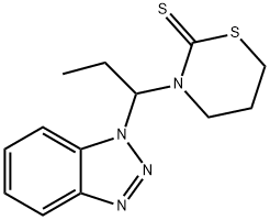 3-(1-(1H-苯并[D][1,2,3]三唑-1-基)丙基)-1,3-噻嗪烷-2-硫酮 结构式