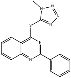 4-((1-甲基-1H-四唑-5-基)硫基)-2-苯基喹唑啉 结构式