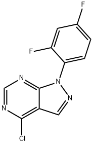 1H-Pyrazolo[3,4-d]pyrimidine, 4-chloro-1-(2,4-difluorophenyl)- 结构式