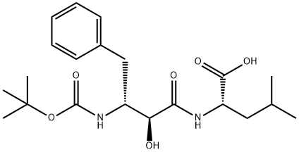 rac-((2R,3S)-3-((tert-butoxycarbonyl)amino)-2-hydroxy-4-phenylbutanoyl)-D-leucine 结构式