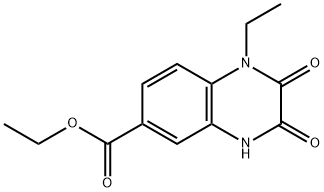 6-Quinoxalinecarboxylic acid, 1-ethyl-1,2,3,4-tetrahydro-2,3-dioxo-, ethyl ester 结构式