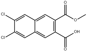 2,3-Naphthalenedicarboxylic acid, 6,7-dichloro-, 2-methyl ester 结构式