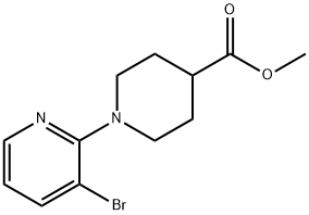 1-(3-bromo-2-pyridinyl)-4-piperidinecarboxylic acid methyl ester 结构式