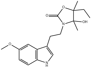 2-OXAZOLIDINONE, 5-ETHYL-4-HYDROXY-3-[2-(5-METHOXY-1H-INDOL-3-YL)ETHYL]-4,5-DIMETHYL- 结构式