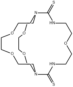 6,14,17,22,25-Pentaoxa-1,3,9,11-tetraazabicyclo[9.8.8]heptacosane-2,10-dithione 结构式