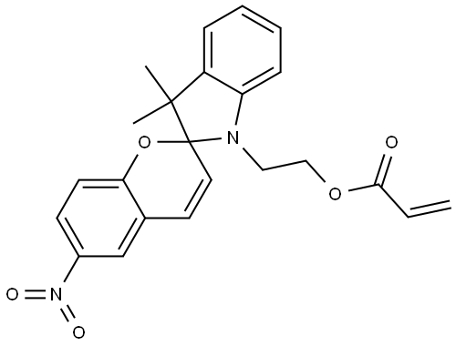 2-Propenoic acid, 2-(3',3'-dimethyl-6-nitrospiro[2H-1-benzopyran-2,2'-[2H]indol]-1'(3'H)-yl)ethyl ester 结构式