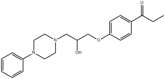 1-{4-[2-羟基-3-(4-苯基哌嗪-1-基)丙氧基]苯基}丙-1-酮 结构式