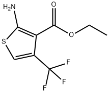 3-Thiophenecarboxylic acid, 2-amino-4-(trifluoromethyl)-, ethyl ester 结构式