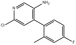 3-Pyridinamine, 6-chloro-4-(4-fluoro-2-methylphenyl)- 结构式