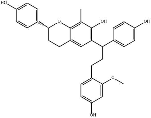 (2R)-8-Methylsocotrin-4'-ol 结构式