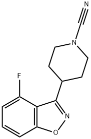 1-Piperidinecarbonitrile, 4-(4-fluoro-1,2-benzisoxazol-3-yl)- 结构式