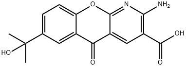 5H-[1]Benzopyrano[2,3-b]pyridine-3-carboxylic acid, 2-amino-7-(1-hydroxy-1-methylethyl)-5-oxo- 结构式