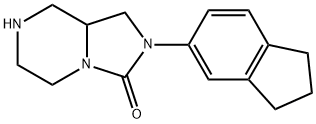 Imidazo[1,5-a]pyrazin-3(2H)-one, 2-(2,3-dihydro-1H-inden-5-yl)hexahydro-, 2,2,2-trifluoroacetate (1:1) 结构式