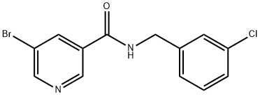 3-Pyridinecarboxamide, 5-bromo-N-[(3-chlorophenyl)methyl]- 结构式