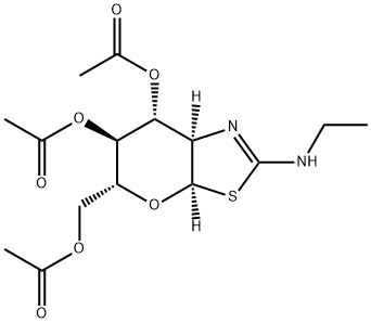 (3AR,SR,6S,7R,7AR)-5-(乙酰氧基甲基)-2-(乙基氨基)-5,6,7,7-四氢-3H-吡喃并[3,2-D]噻唑-6,7-二基二乙酸酯 结构式