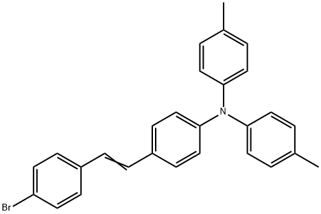 4-[2-(4-溴苯基)乙烯基]-N,N-二(4-甲基苯基)苯胺 结构式