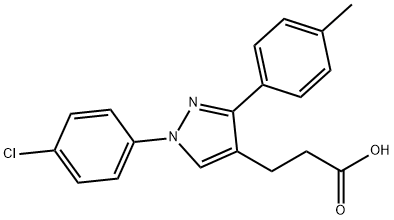 JR-6876, 3-(1-(4-Chlorophenyl)-3-p-tolyl-1H-pyrazol-4-yl)propanoic acid, 97% 结构式