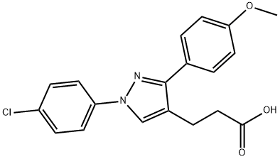 JR-6900, 3-(1-(4-Chlorophenyl)-3-(4-methoxyphenyl)-1H-pyrazol-4-yl)propanoic acid, 97% 结构式
