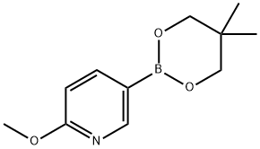 5-(5,5-二甲基-1,3,2-二氧杂硼杂环-2-基)-2-甲氧基吡啶 结构式