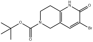 (Tert-butyl 3-bromo-2-oxo-1,5,7,8-tetrahydro-1,6-naphthyridine-6-carboxylate) 结构式