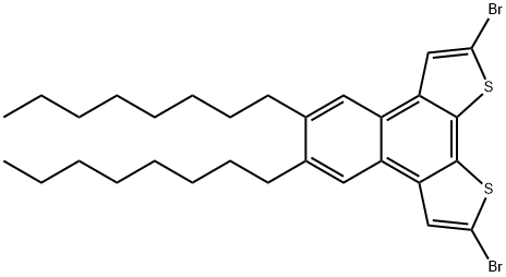 2,9-Dibromo-5,6-dioctylnaphtho[2,1-b:3,4-b']dithiophene 结构式