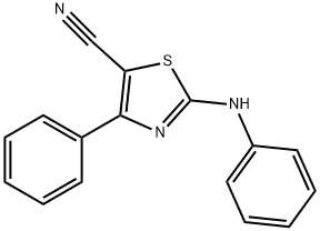 4-phenyl-2-(phenylamino)thiazole-5-carbonitrile 结构式