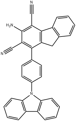 9H-Fluorene-2,4-dicarbonitrile, 3-amino-1-[4-(9H-carbazol-9-yl)phenyl]- 结构式
