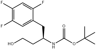 Carbamic acid, N-[(1R)-3-hydroxy-1-[(2,4,5-trifluorophenyl)methyl]propyl]-, 1,1-dimethylethyl ester 结构式