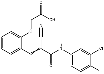 2-(2-{2-[(3-chloro-4-fluorophenyl)carbamoyl]-2-cya
noeth-1-en-1-yl}phenoxy)acetic acid 结构式