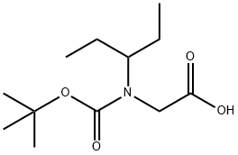 N-(叔丁氧基羰基)-N-(戊-3-基)甘氨酸 结构式