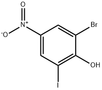 2-溴-6-碘-4-硝基苯酚 结构式