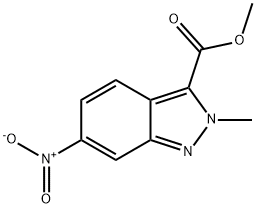 2H-Indazole-3-carboxylic acid, 2-methyl-6-nitro-, methyl ester 结构式