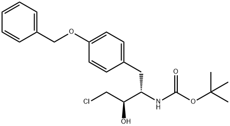 tert-Butyl (2S,3R)-1-(4-(benzyloxy)phenyl)-4-chloro-3-hydroxybutan-2-ylcarbamate 结构式