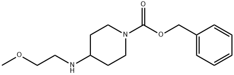 1-Piperidinecarboxylic acid, 4-[(2-methoxyethyl)amino]-, phenylmethyl ester 结构式