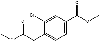 3-溴-4-(2-甲氧基-2-氧代乙基)苯甲酸甲酯 结构式