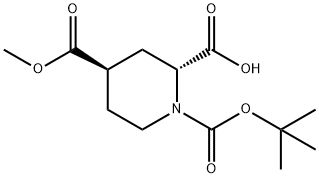 1,2,4-Piperidinetricarboxylic acid, 1-(1,1-dimethylethyl) 4-methyl ester, (2R,4R)- 结构式